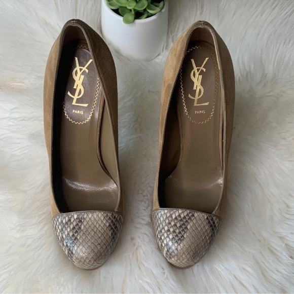 YSL Yves Saint Laurent TribToo Python Cap Toe 105 - Picture 1 of 14